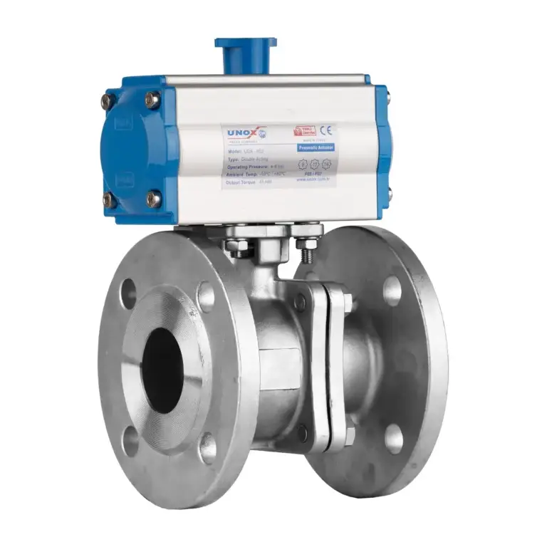 2 Pieces Flanged Ball Valve With Pneumatic Actuator