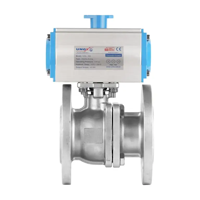 2 Pieces Flanged Ball Valve With Pneumatic Actuator DN50
