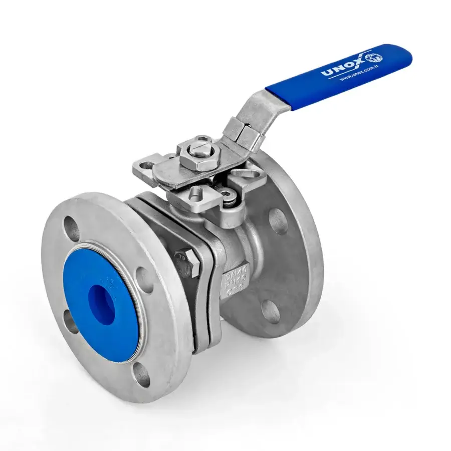 UNOX 2 Pieces Stainless Steel Ball Valve With Mounting Pad Flanged - Image 3
