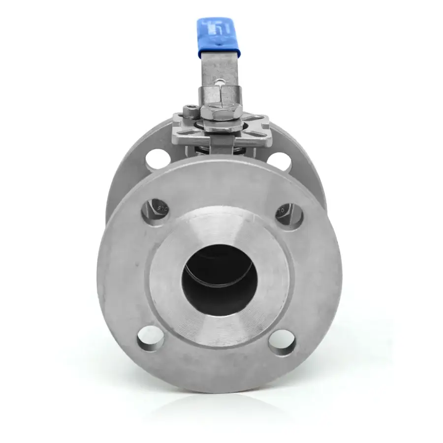2 Pieces Stainless Steel Ball Valve With Mounting Pad Flanged DN32