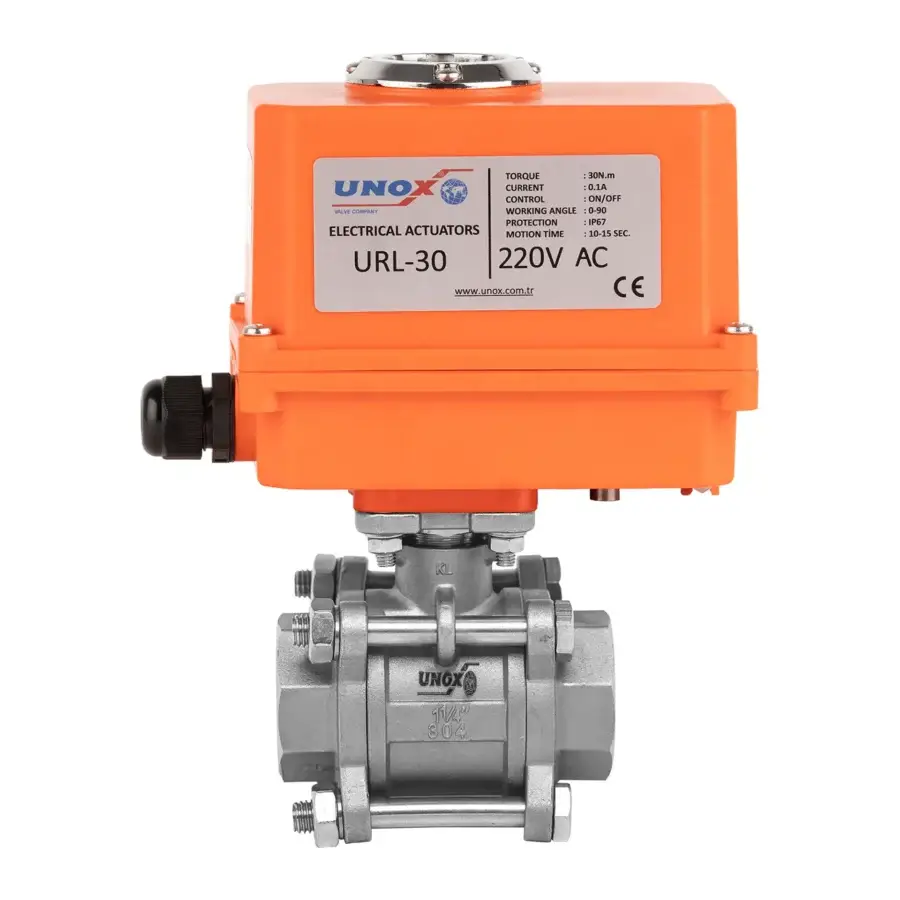 UNOX 3 Pieces Ball Valve With Electric Actuator - Image 4