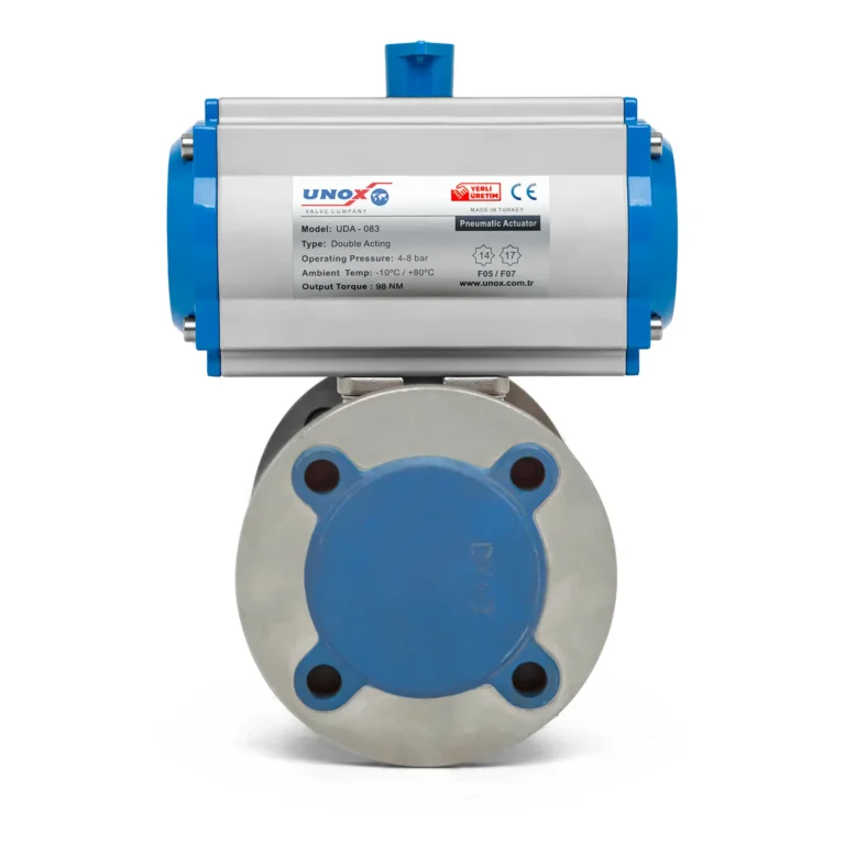 3 Pieces Flanged Ball Valve With Pneumatic Actuator