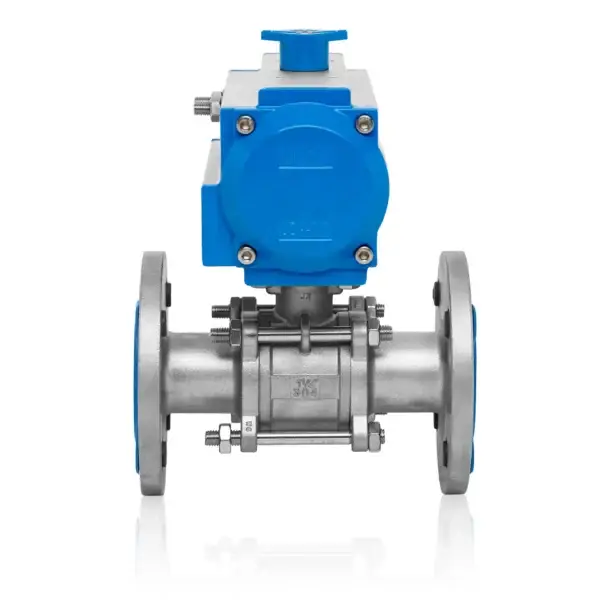 3 Pieces Flanged Ball Valve With Pneumatic Actuator