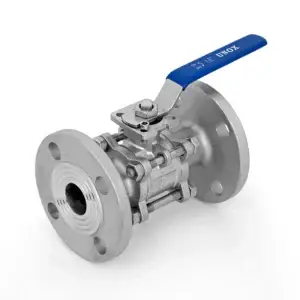 3 Pieces Stainless Steel Ball Valve With Mounting Pad Flanged