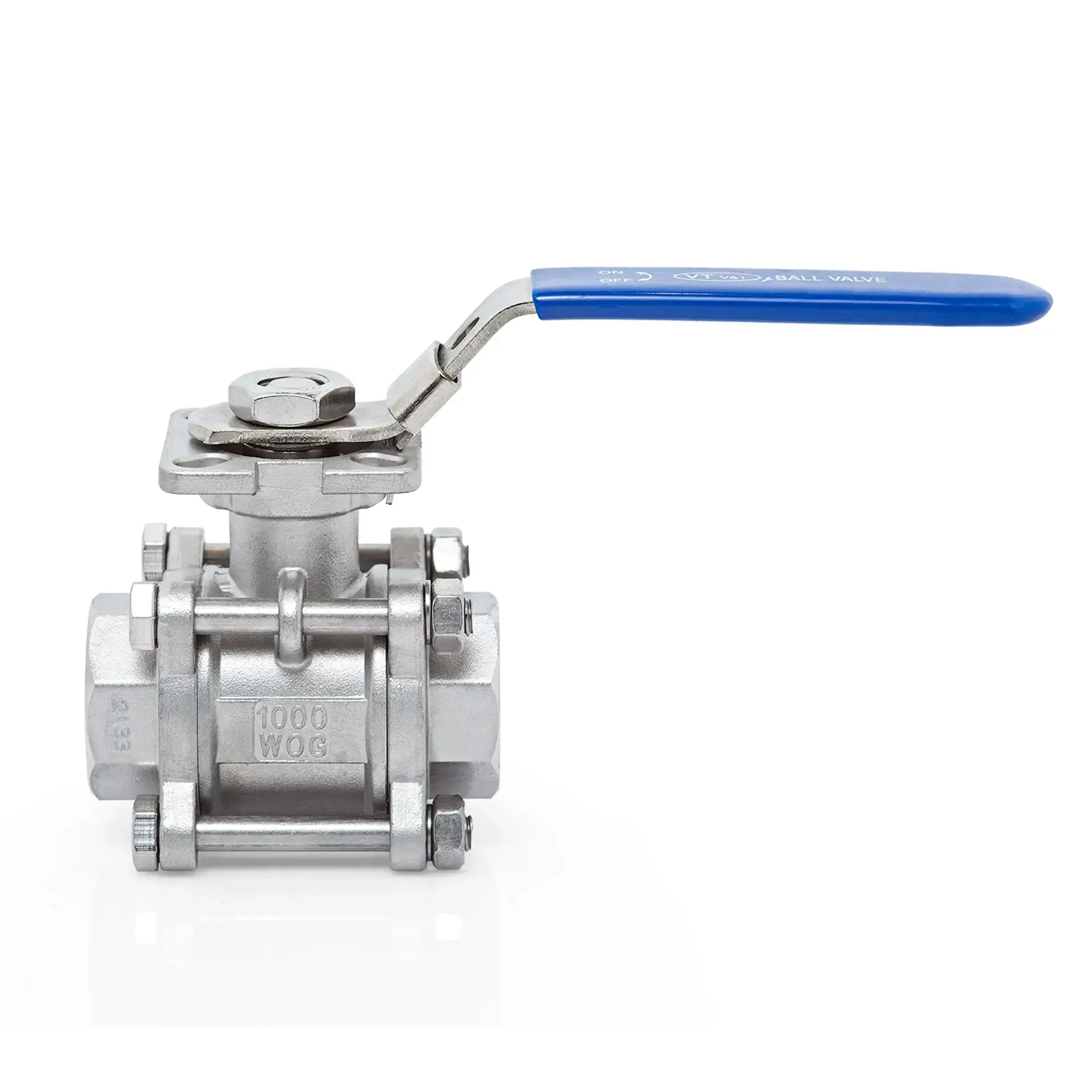 UNOX 3 Pieces Stainless Steel Ball Valve With Mounting Pad Threaded - Image 2
