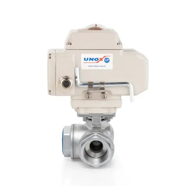 3 Way T-Port Ball Valve With 220V AC Electric Actuator