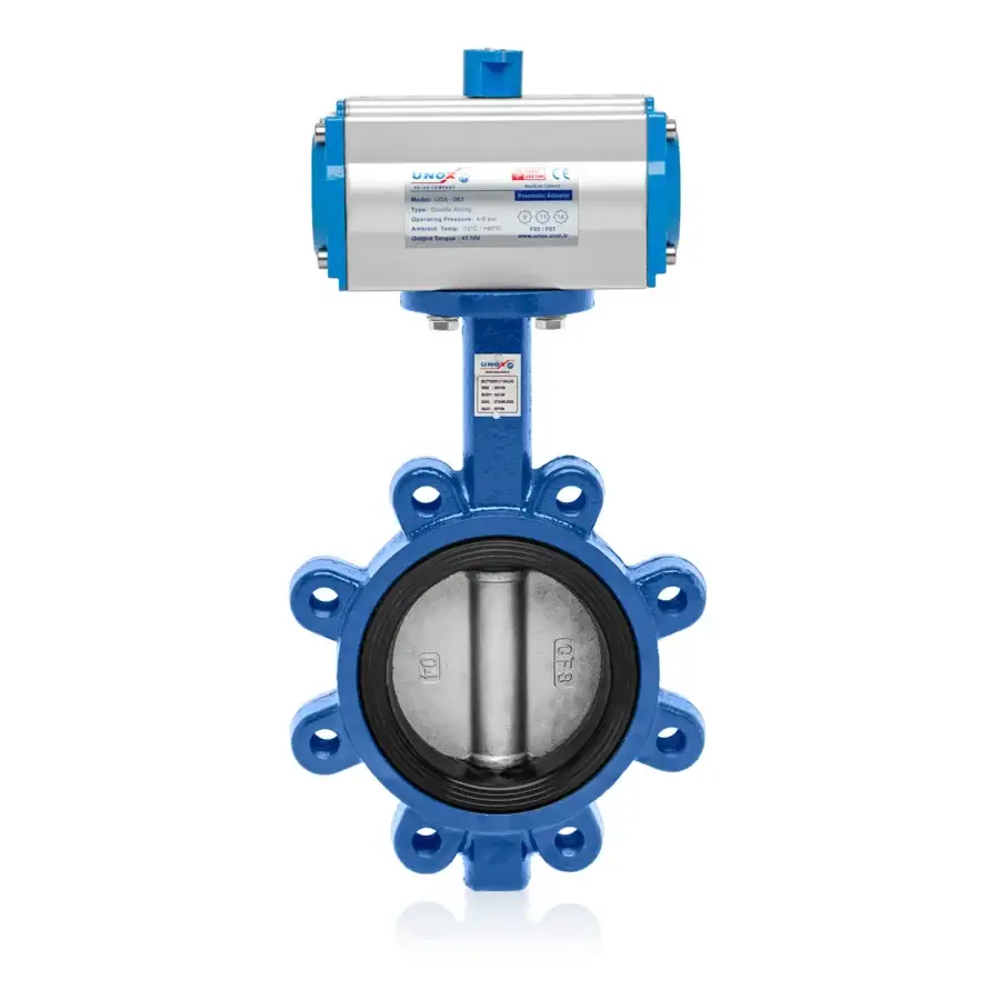 Lug Butterfly Valve Double Acting Pneumatic SS304 Disc DN40
