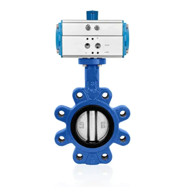 Lug Butterfly Valve Double Acting Pneumatic SS304 Disc DN100