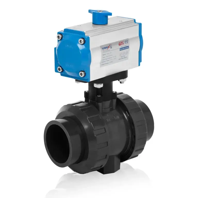 UNOX U-PVC Ball Valve With Pneumatic Actuator