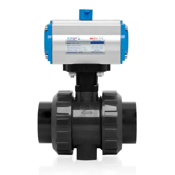 U-PVC Ball Valve With Single Acting Pneumatic Actuator