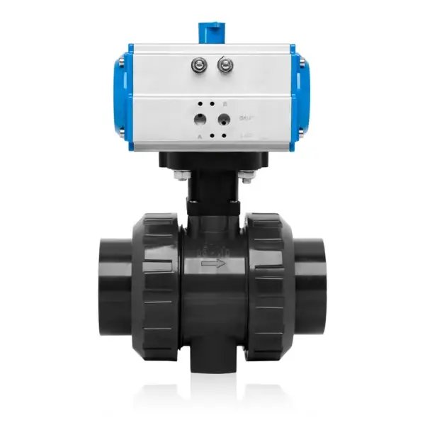 U-PVC Ball Valve With Single Acting Pneumatic Actuator Ø90