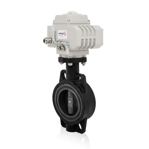 UNOX U-PVC Butterfly Valve With 24V DC Electric Actuator