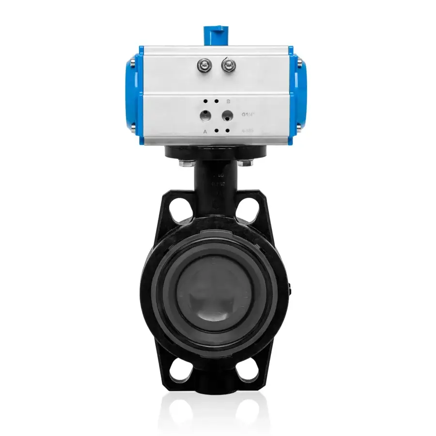 U-PVC Butterfly Valve With Single Acting Pneumatic Actuator Ø90