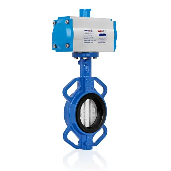 Wafer Butterfly Valve Double Acting Pneumatic SS304 Disc