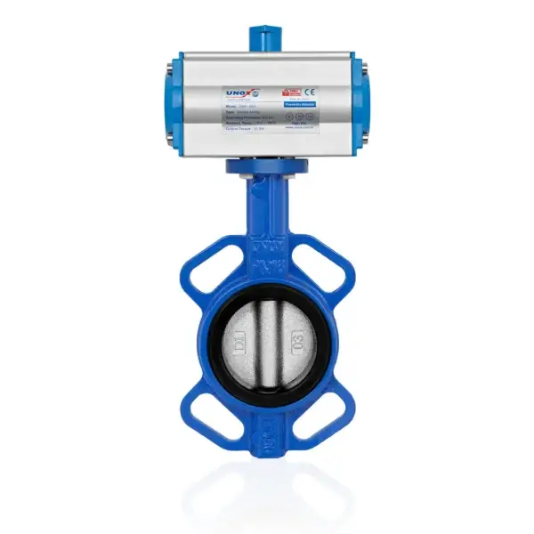 Wafer Butterfly Valve Double Acting Pneumatic SS304 Disc DN40