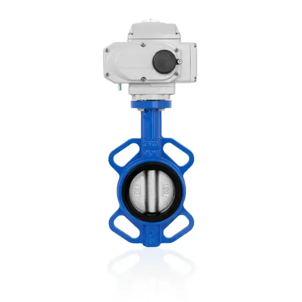 Iron Disc Wafer Butterfly Valve With Electric Actuator DN100