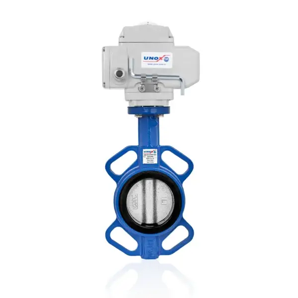 SS304 Disc Wafer Butterfly Valve With Electric Actuator DN100