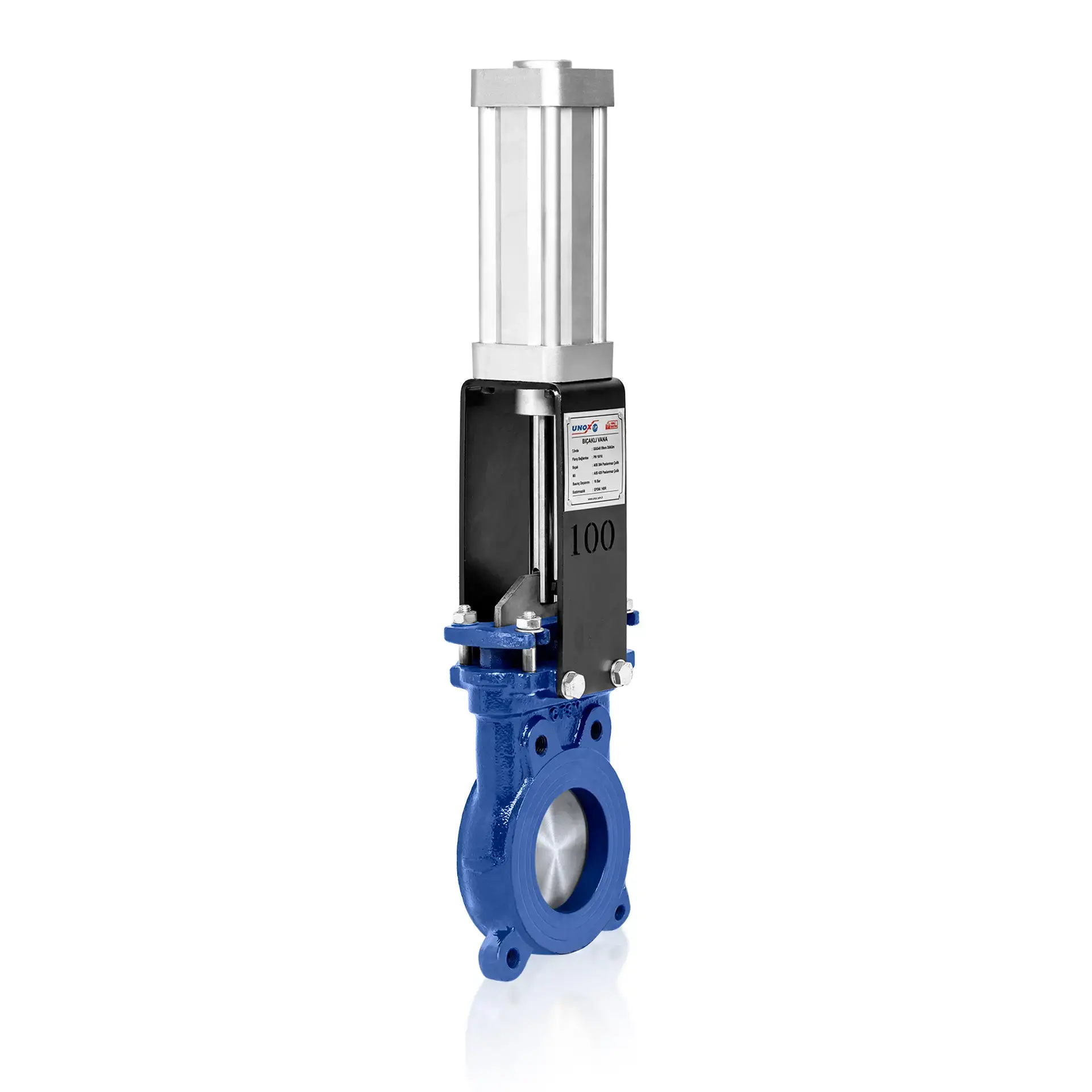 UNOX Pneumatic Knife Gate Valve (Bi-Directional Sealing)
